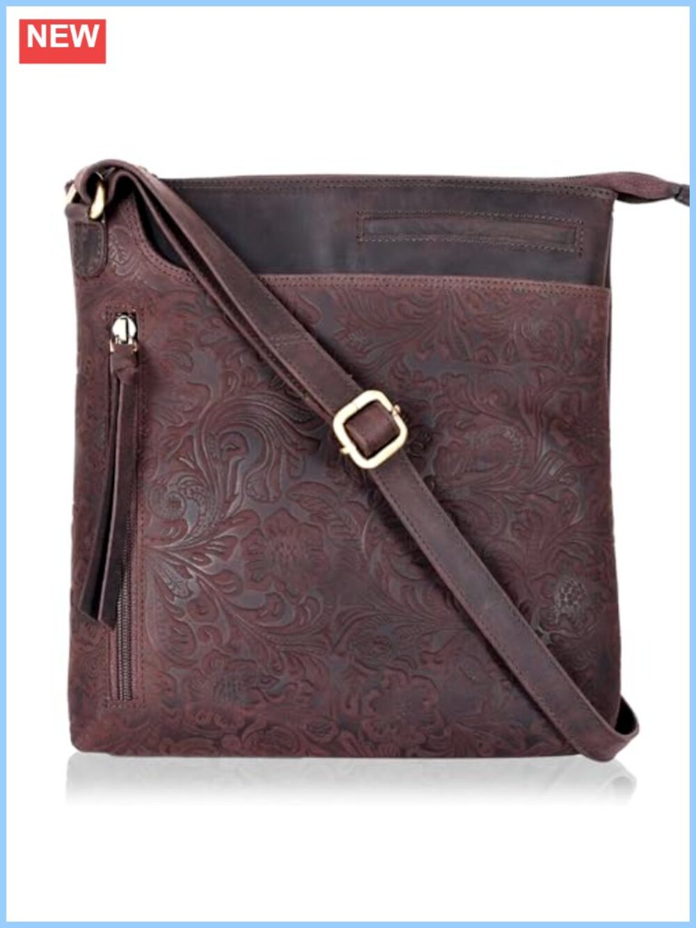 Genuine Leather Crossbody Bag Medium Cross Body Handbag Purse